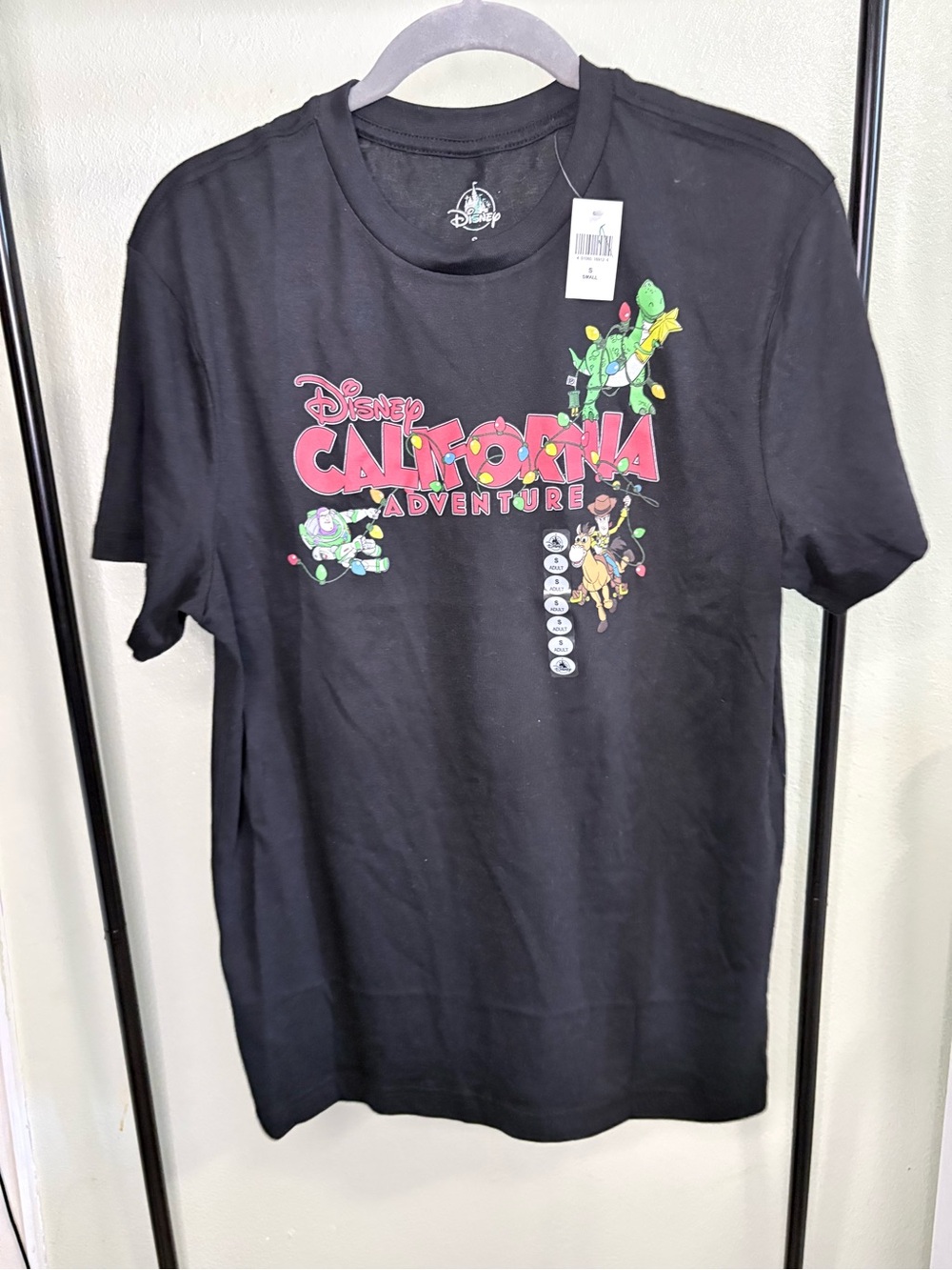 NWT Disney Parks California Adventure Neon Logo Graphic T-Shirt Size S